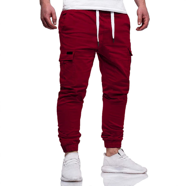 Men's Cargo Jogging Pants with Elastic Waistband and Multiple Pockets Lisslune