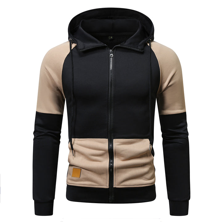 Men's sporty hooded sweater with unique color block design Lisslune