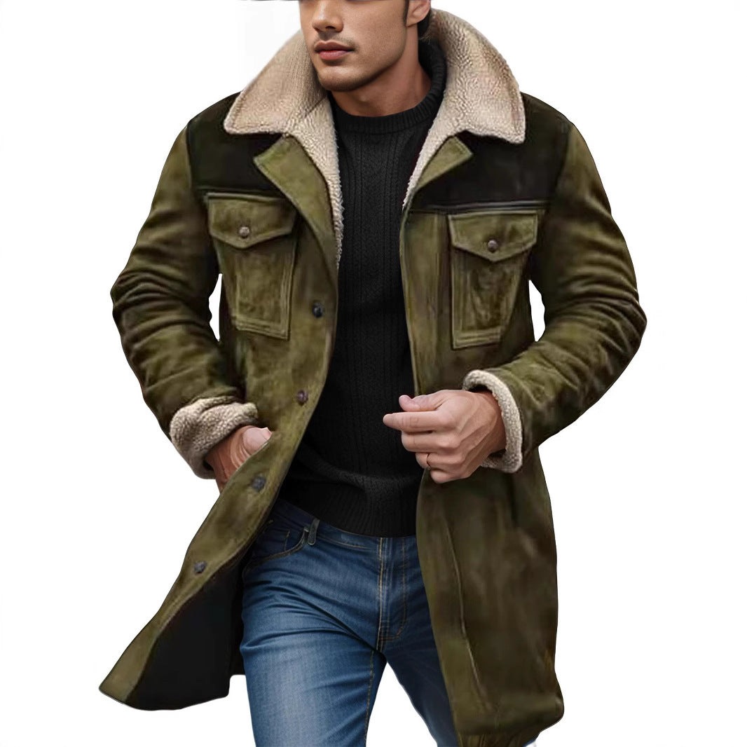 Men's lambskin jacket in a casual utility style with generous pockets Lisslune