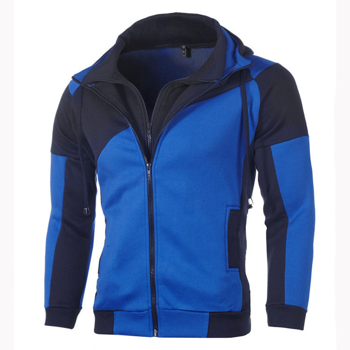 Men's sporty hooded jacket with fashionable color block design Lisslune