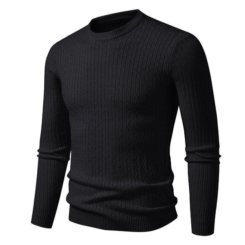 Men's chunky knit sweater with elegant cable pattern Lisslune