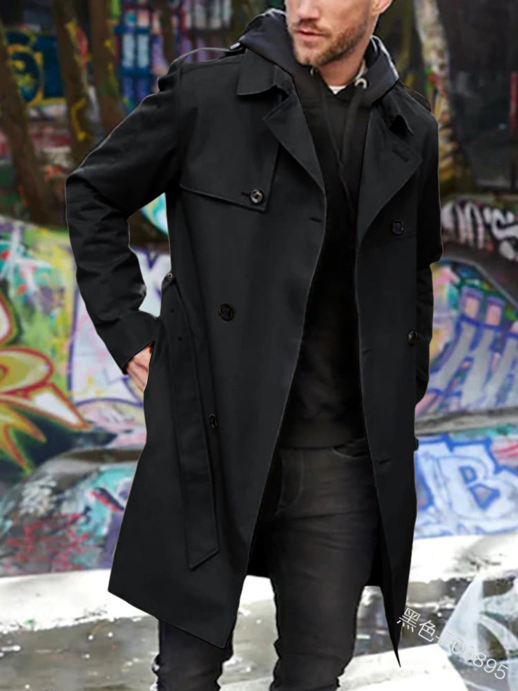 Men's stylish trench coat with practical side pockets and removable inner lining Lisslune