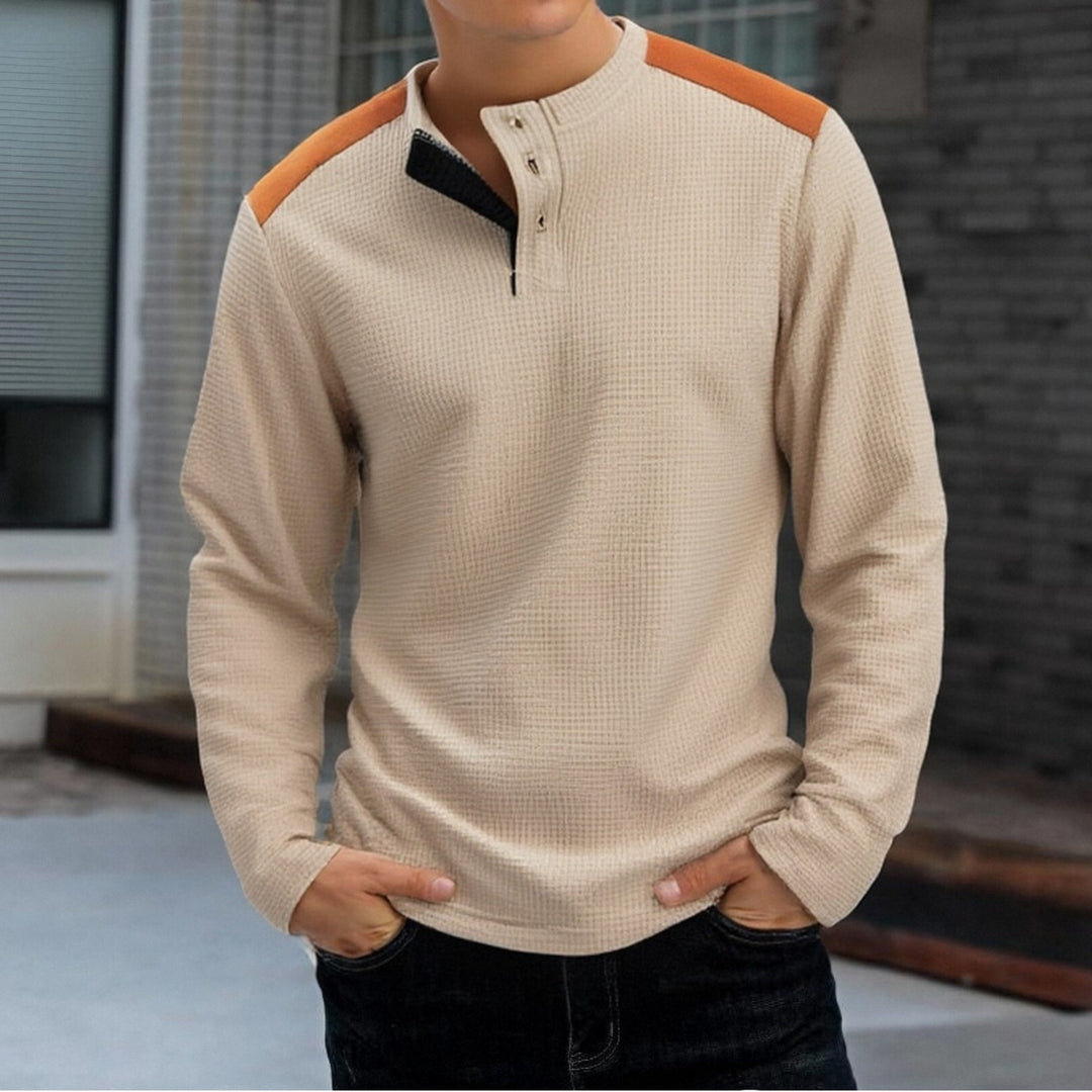 Men's Long Sleeve Shirt with Unique Structure Design Lisslune