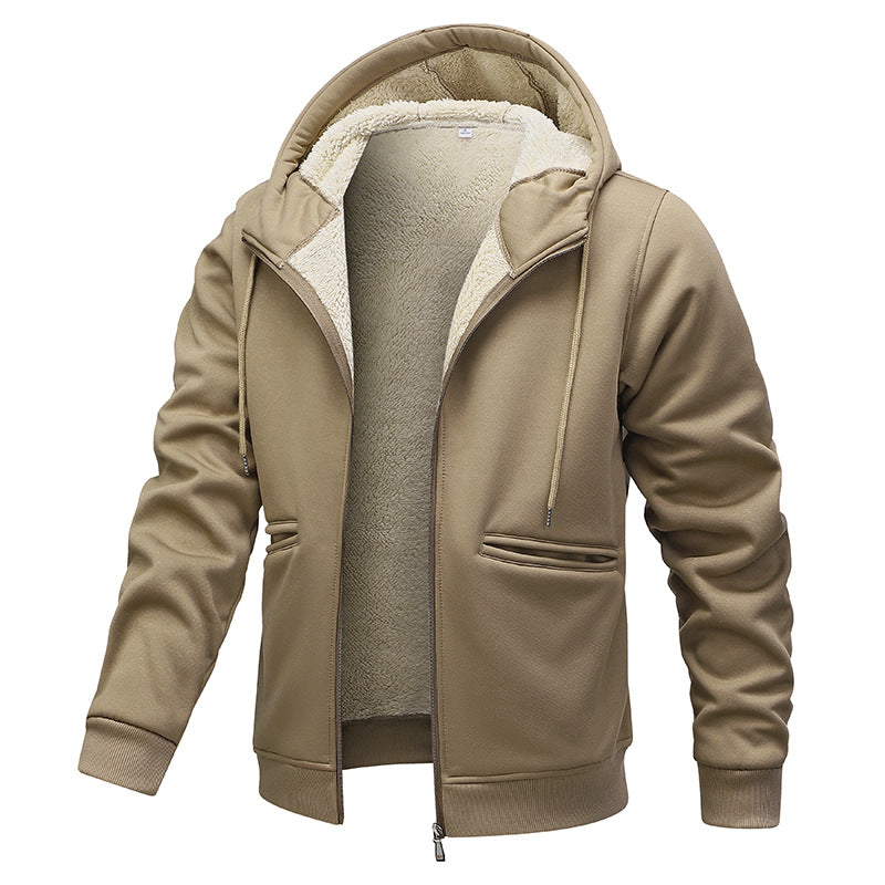 Men's warming fleece jacket with hood Lisslune