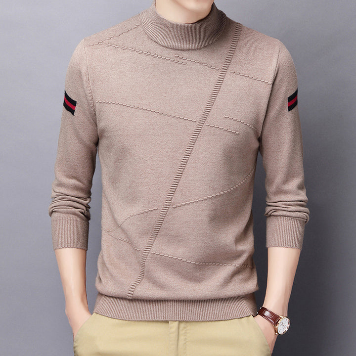 Men's Refined Turtleneck Sweater with Textured Design Lisslune
