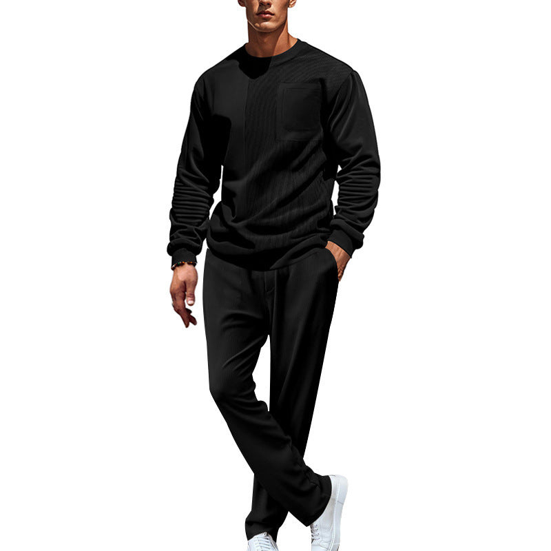 Men's comfortable and stylish casual suit with practical pockets and elastic waistband Lisslune