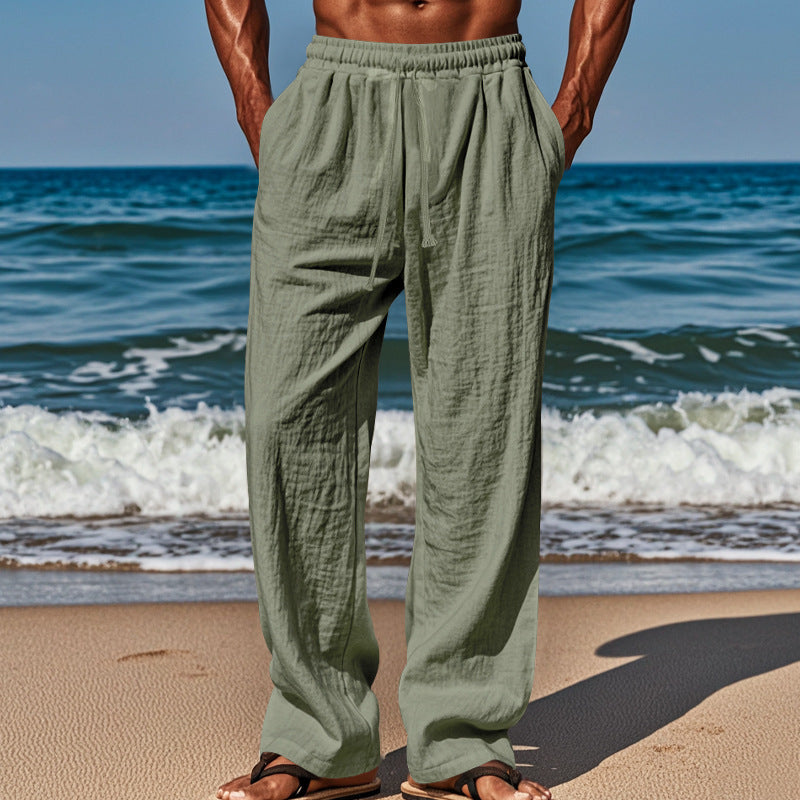 Men's airy beach pants with elastic waistband and practical side pockets Lisslune