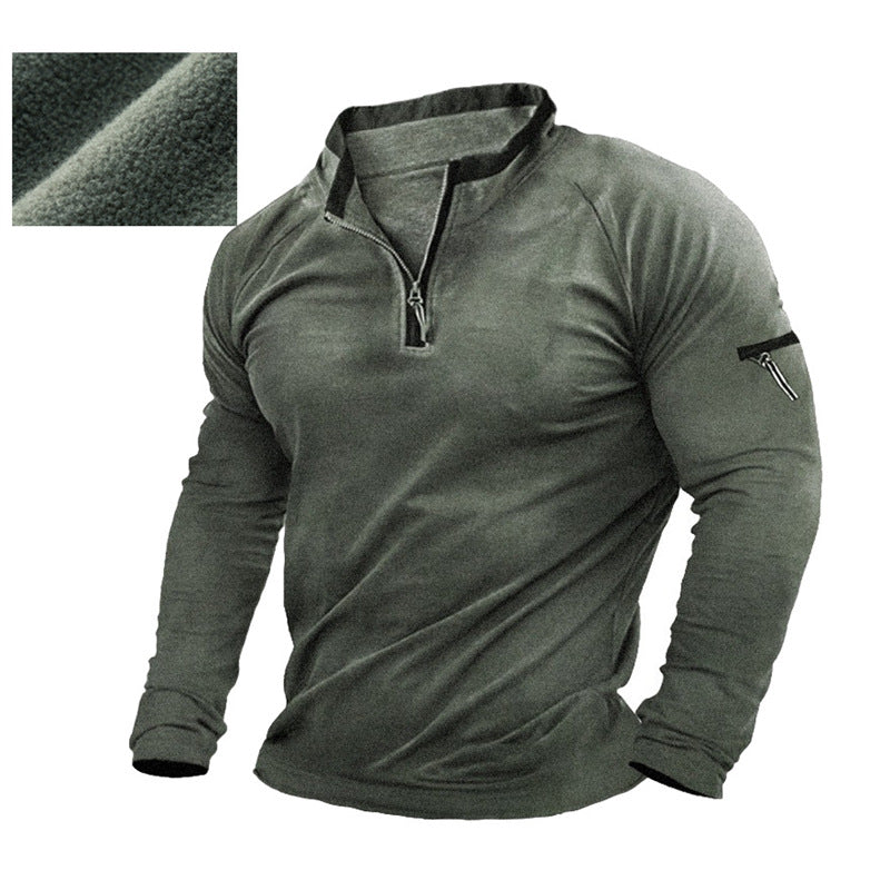Men's sweater with half zipper and practical pockets Lisslune