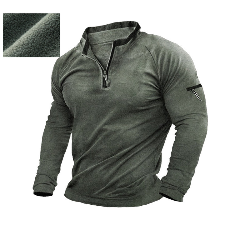 Men's sweater with half zipper and practical pockets Lisslune