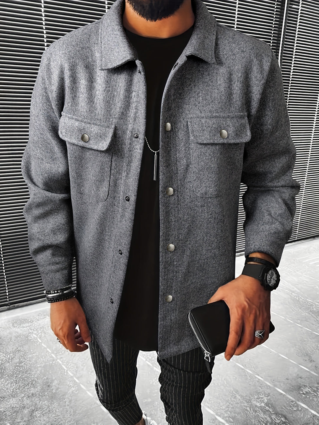 Men's Versatile Shirt Jacket Made Of Soft Material Lisslune
