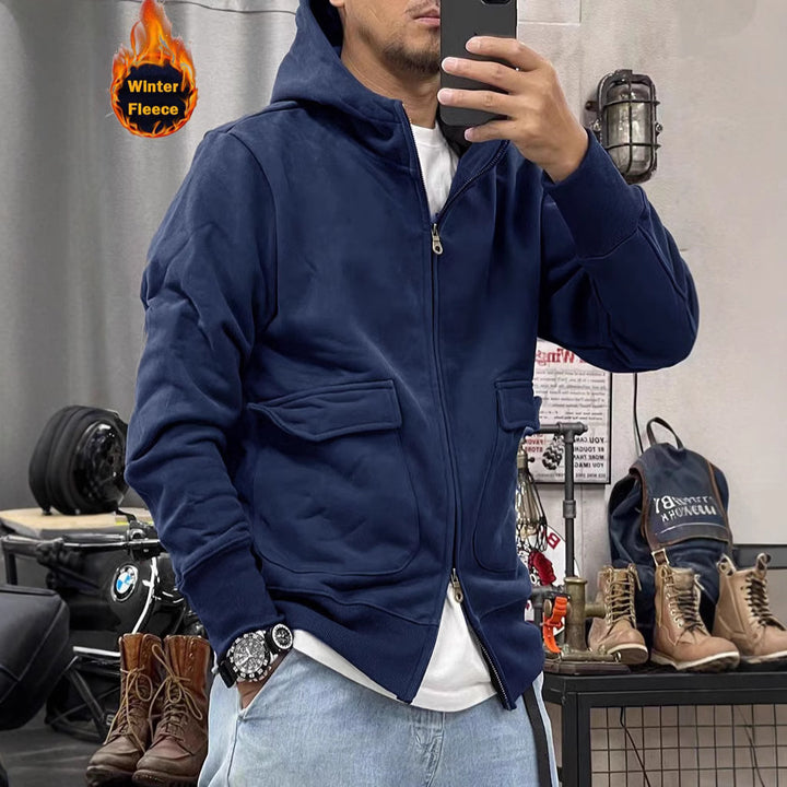 Men's warm fleece jacket with practical pockets and modern cut Lisslune