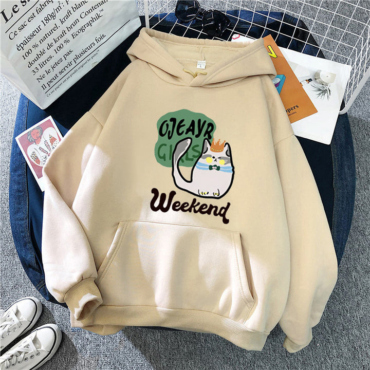 Women's hoodie with playful cat motif Lisslune