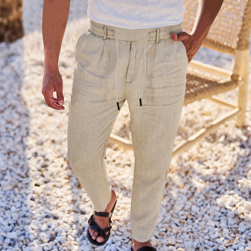 Men's casual joggers with elastic waistband and side pockets Lisslune