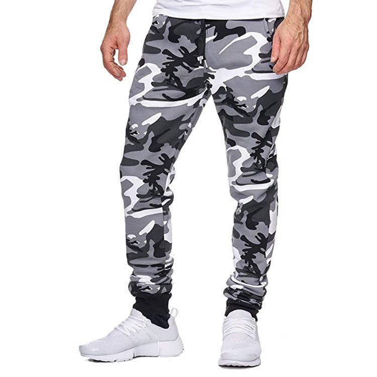 Men's cargo pants with trendy camouflage design and elastic waistband Lisslune