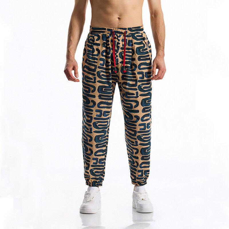Men's joggers with modern patchwork design Lisslune