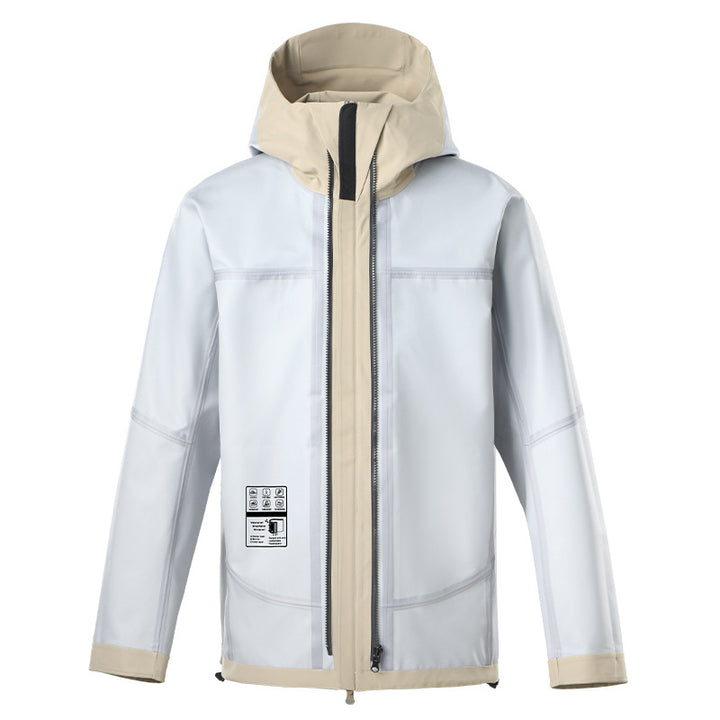 Men's Technical Rain Jacket with Adjustable Hood Collar Lisslune