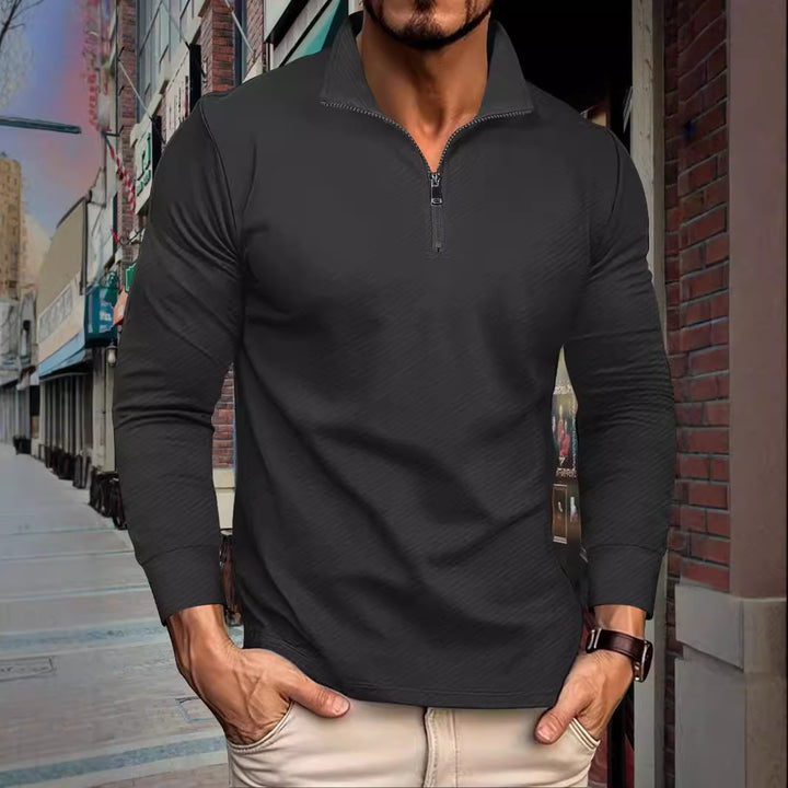 Men's functional pullover with short zipper and breathable material Lisslune