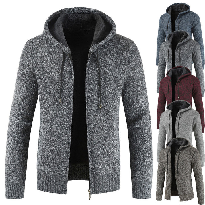 Men's Hoodie Jacket with Warming Fleece Lining Lisslune