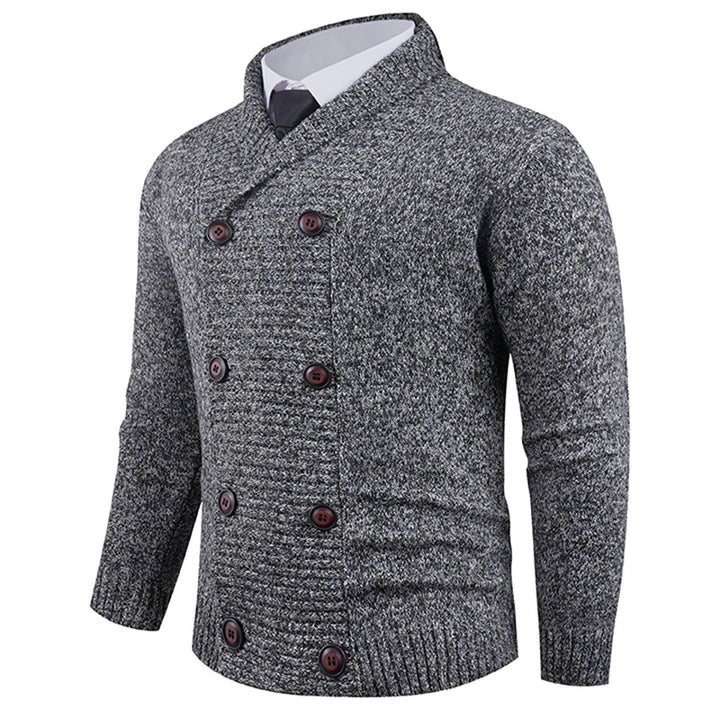 Men's cardigan with double button placket and fine texture Lisslune