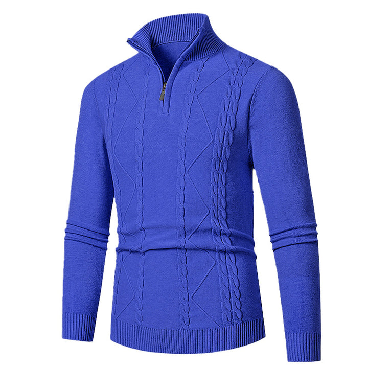 Men's knit sweater with half-zip and textured pattern Lisslune