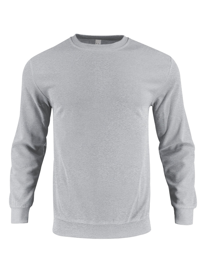 Men's stylish textured sweatshirt with round neck and elastic cuffs Lisslune