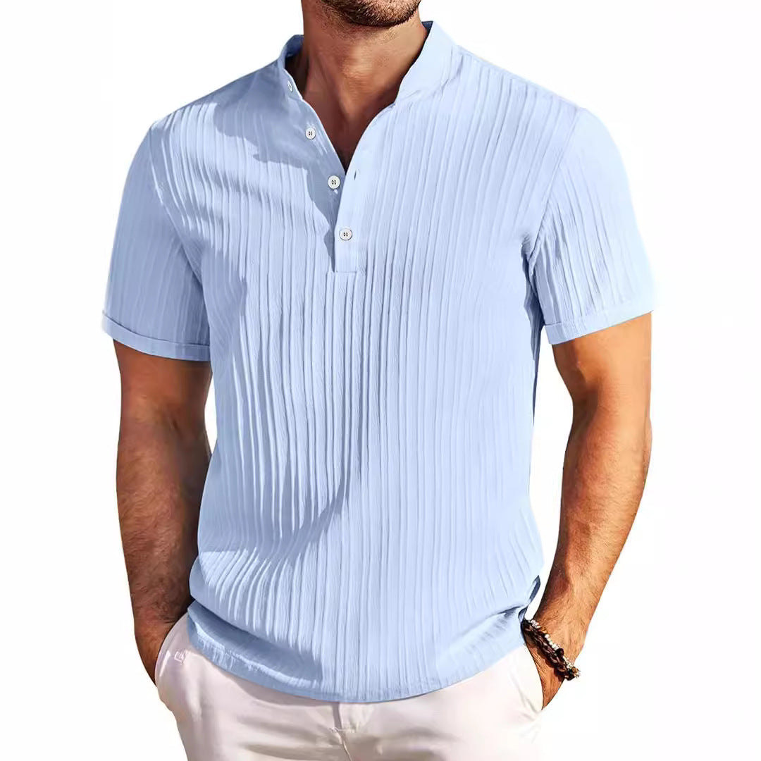Men's short-sleeve shirt with textured design Lisslune