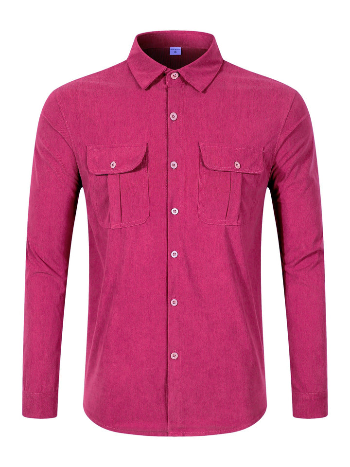 Men's long-sleeve shirt with practical chest pockets and durable fabric Lisslune