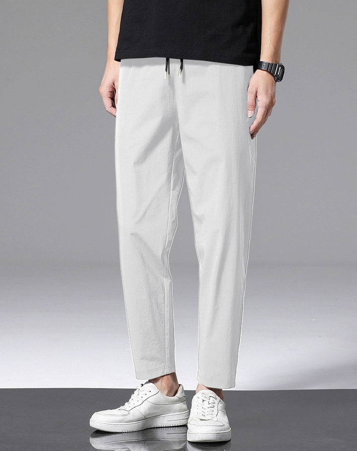 Men's Stylish Airy Leisure Pants with Elastic Waist and Practical Pockets Lisslune