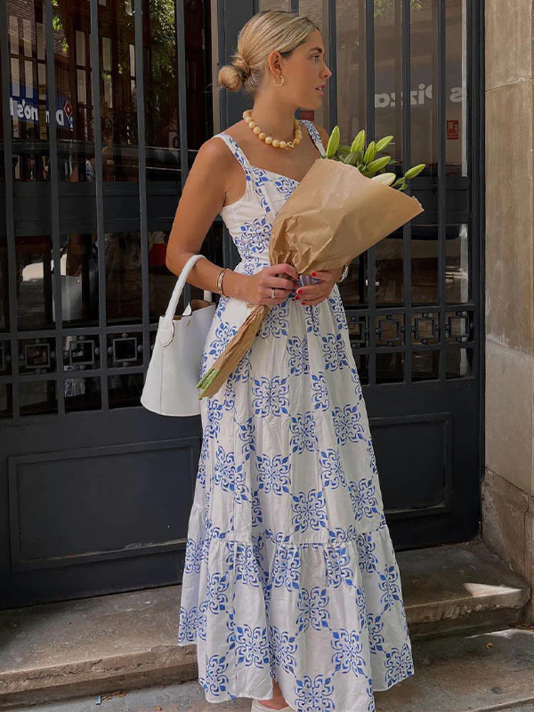 Women's maxi dress with off-shoulder design and floral patterns Lisslune