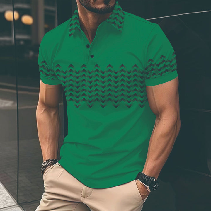 Men's polo shirt with modern patterned details Lisslune