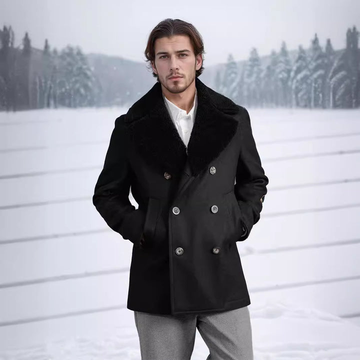 Men's fashionable duffle jacket with a soft collar and practical pockets Lisslune