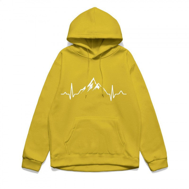 Women's hoodie with stylish mountain motif and high-quality cotton Lisslune