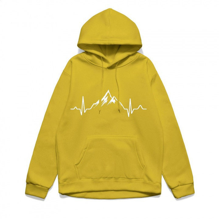 Women's hoodie with stylish mountain motif and high-quality cotton Lisslune