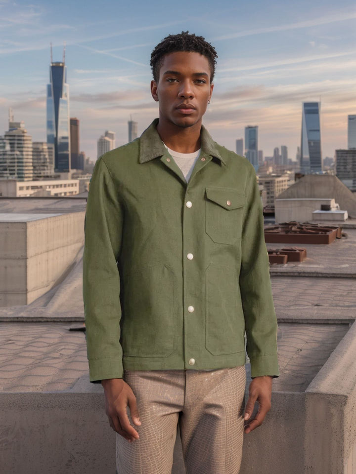 Men's casual cotton jacket in worker style Lisslune
