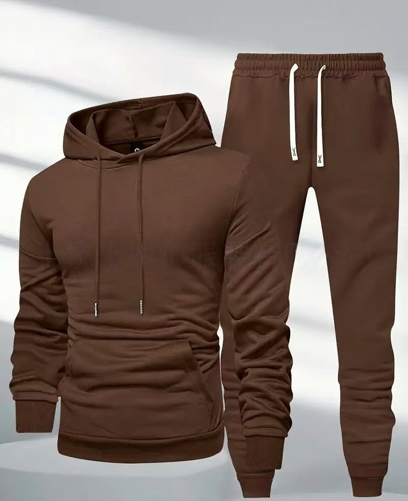 Men's Sporty Sweat Set with Elastic Waistband and Practical Pockets Lisslune