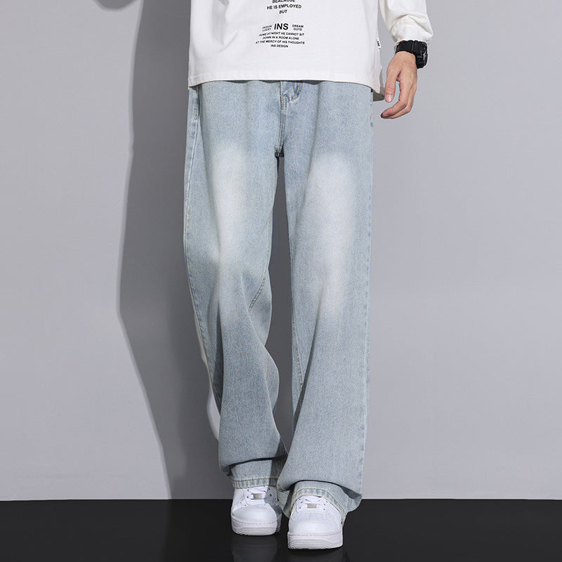 Men's loose denim jeans in modern used look Lisslune