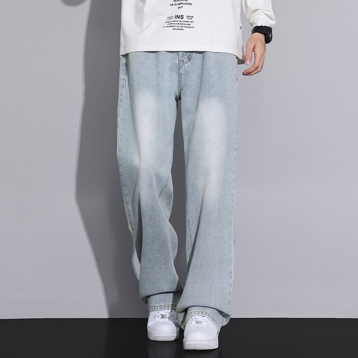 Men's loose denim jeans in modern used look Lisslune