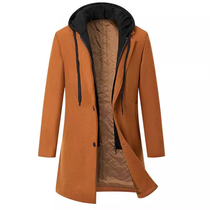 Men's elegant transitional coat with removable hood Lisslune