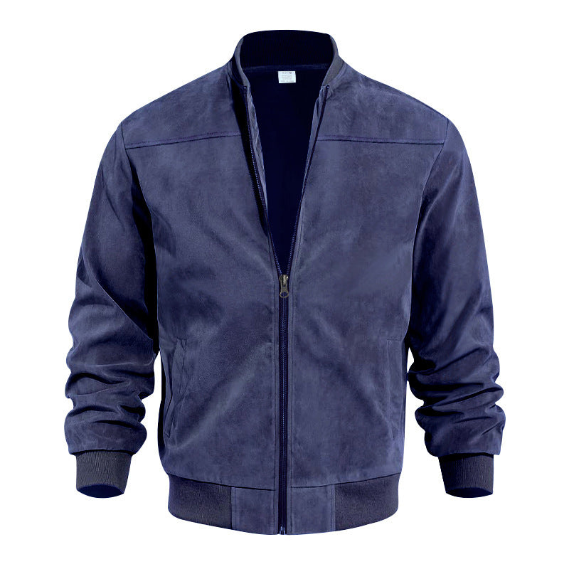 Men's bomber jacket with soft suede design and elastic cuffs Lisslune