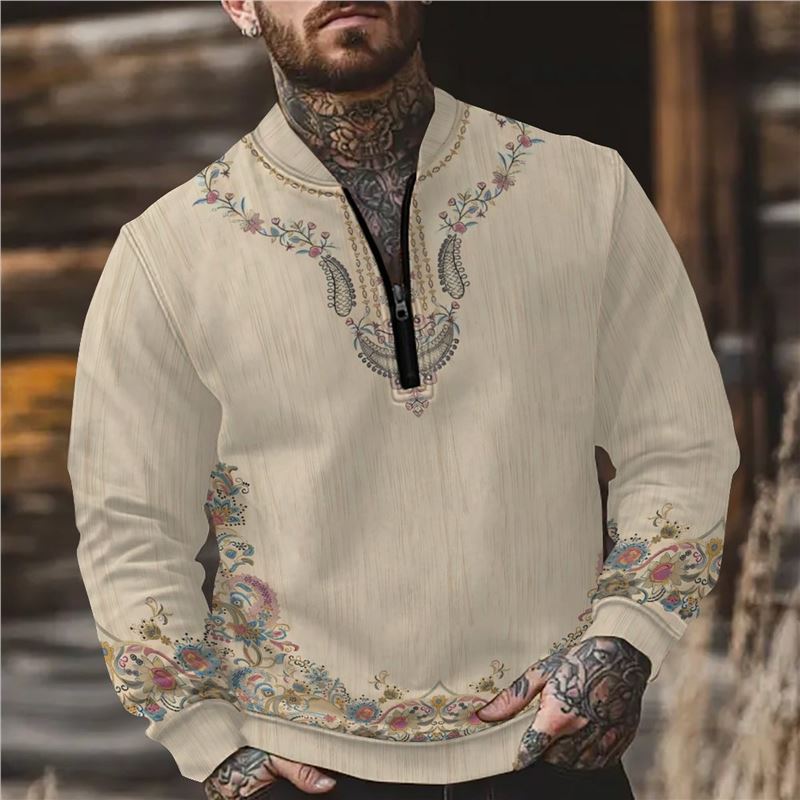 Men's sweatshirt with stylish zipper Lisslune