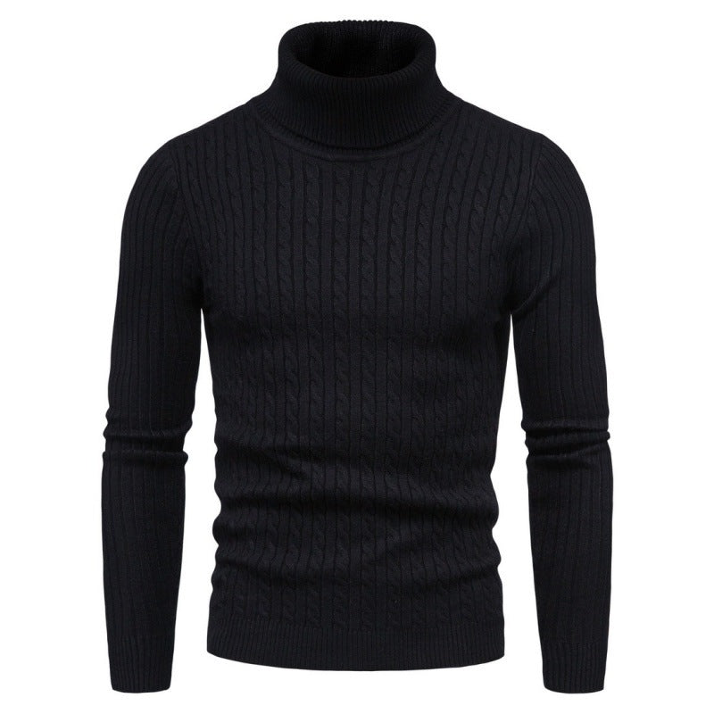 Men's turtleneck sweater with cable pattern Lisslune