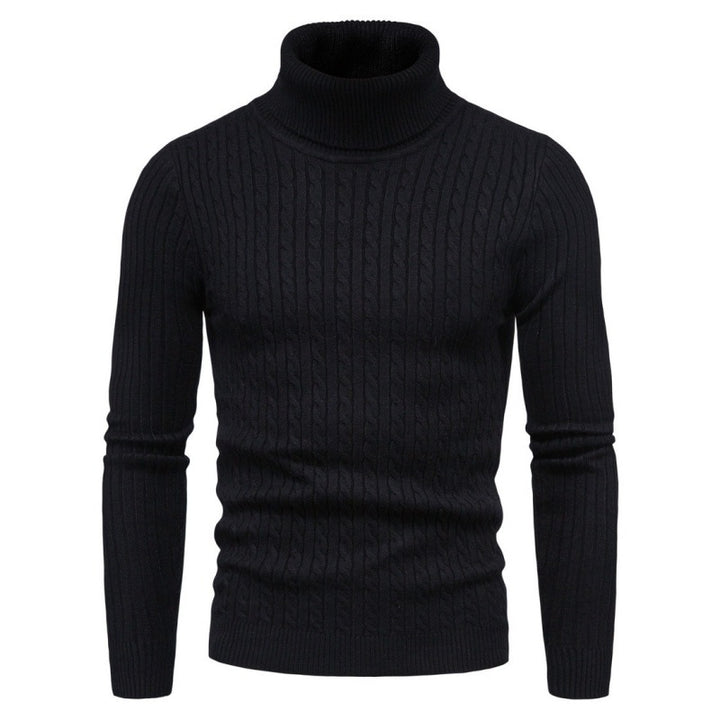 Men's turtleneck sweater with cable pattern Lisslune