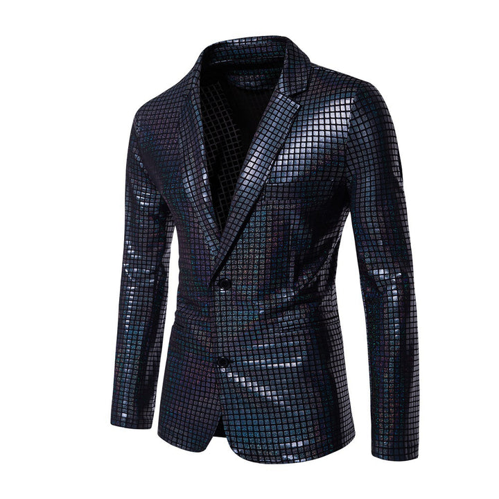 Men's shiny sequin blazer with modern design Lisslune