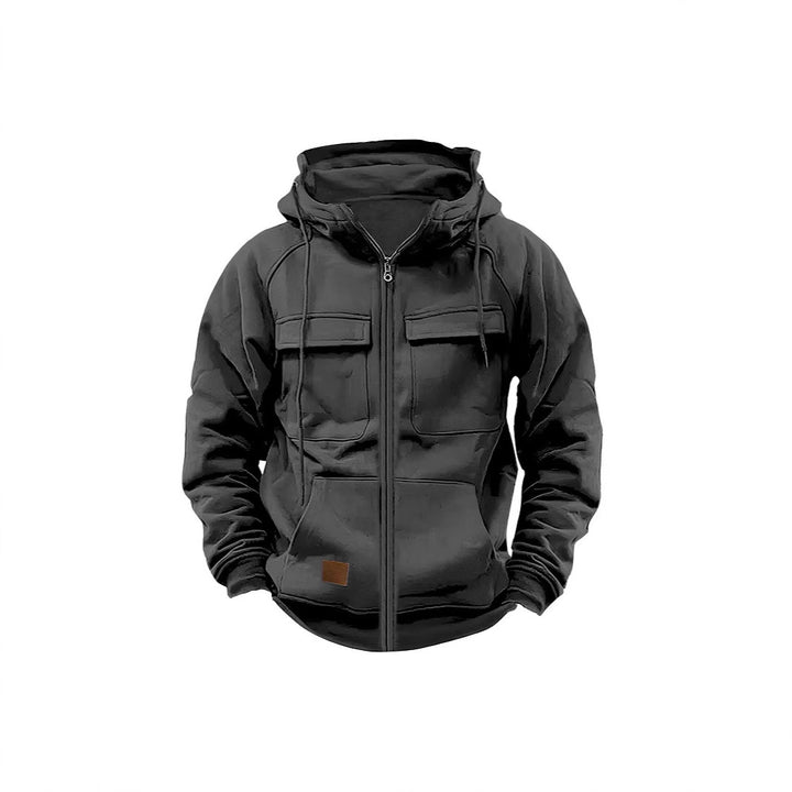 Men's fleece jacket with high collar and practical pockets Lisslune