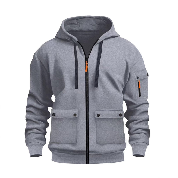Men's functional hoodie jacket with multiple pockets Lisslune