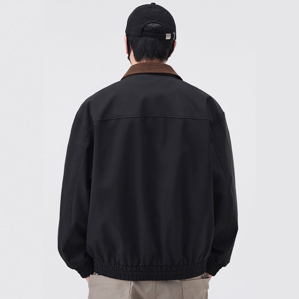 Men's Trendy Leisure Jacket with Contrasting Collar Lisslune