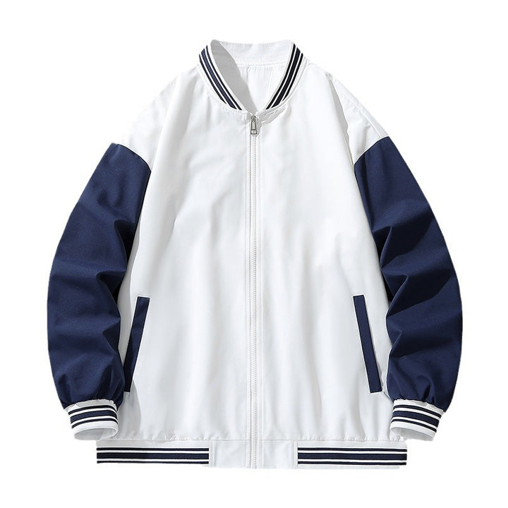 Men's Sporty Bomber Jacket with Contrasting Sleeves and Elastic Waistband Lisslune