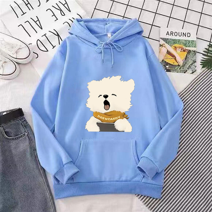 Women’s hoodie with cute dog front print Lisslune