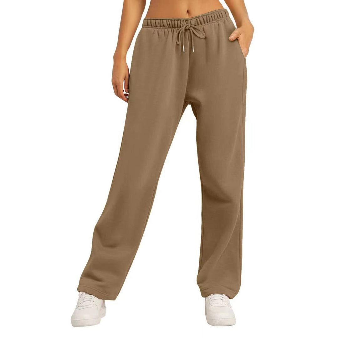 Women's comfortable casual pants with elastic waistband and pockets Lisslune