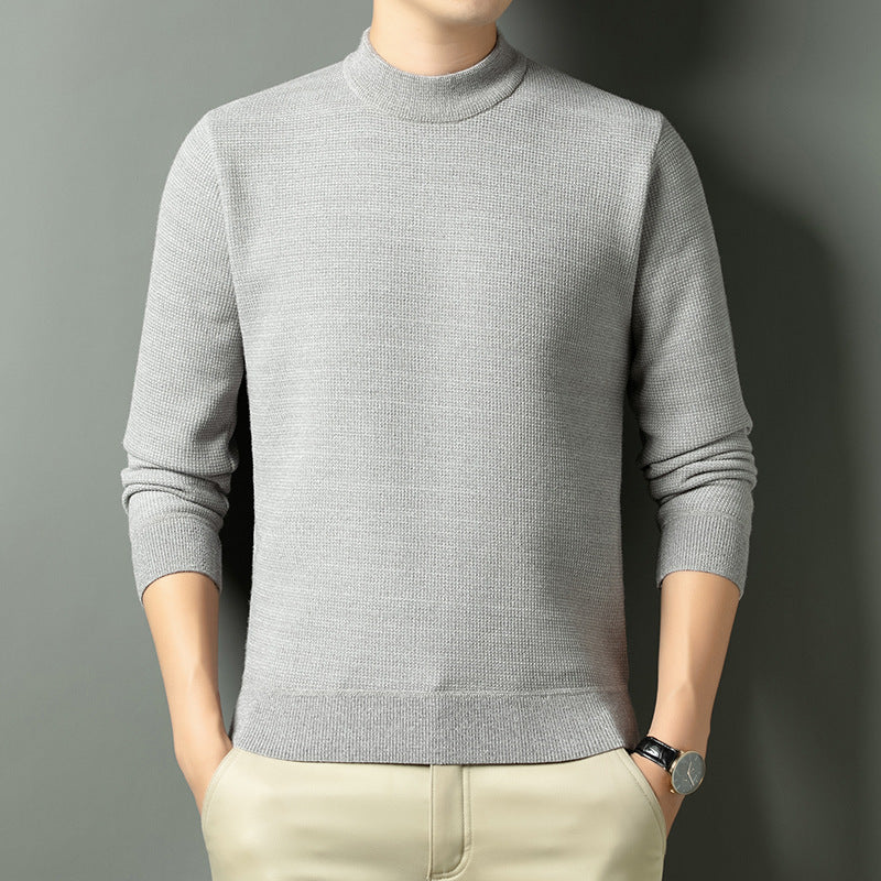 Men's Fine Knit Sweater with High Collar Lisslune